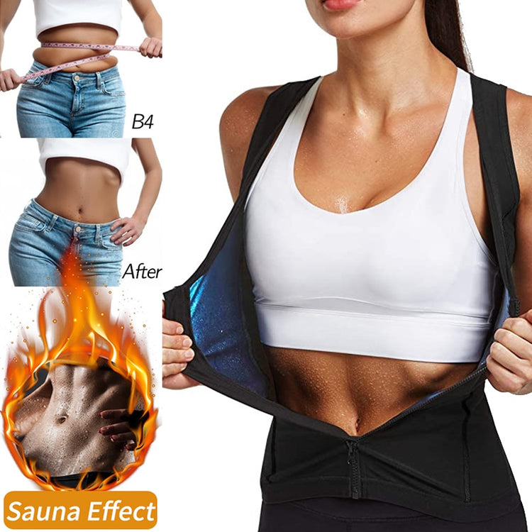 Heat Trapping Zipper Sweat Sauna Vest